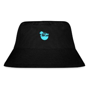 Flugzeug Palmen Fliegen Strand Streifen Meer Reise - Stanley/Stella recycelter Bucket Hat - Schwarz - Vorne