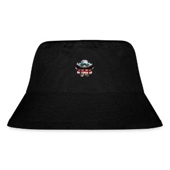 Blume des Berges Fuji mit einem Torii-Tor - Stanley/Stella recycelter Bucket Hat - Schwarz - Vorne