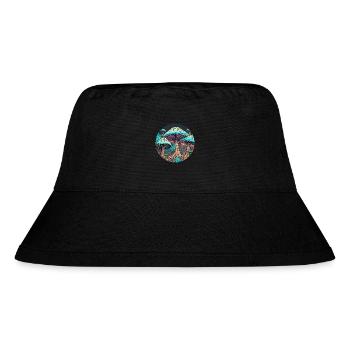 Psychedelischer Pilz-Dschungel - Stanley/Stella recycelter Bucket Hat - Schwarz - Vorne