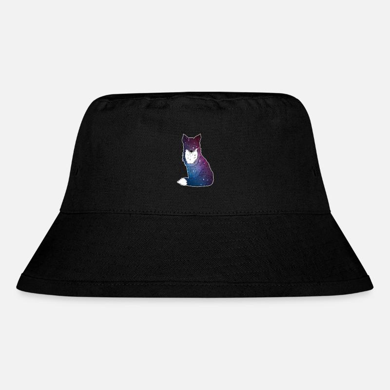 Fuchs mit Sternenhimmel, Space, Galaxy, Weltall - Stanley/Stella recycelter Bucket Hat - Schwarz