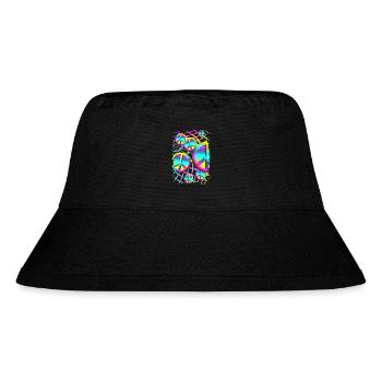 colourful PEACE web - Stanley/Stella recycelter Bucket Hat - Schwarz - Vorne