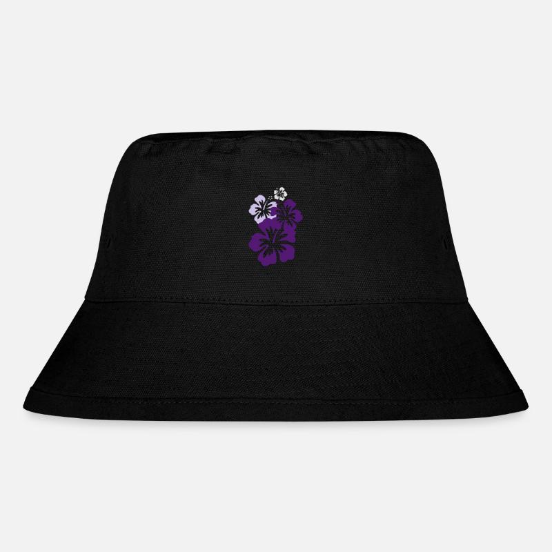hibiskus violett - Stanley/Stella recycelter Bucket Hat - Schwarz