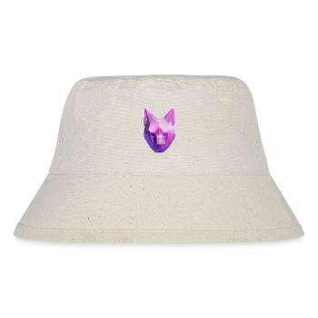 Geometrische Katze im Neonpink - Stanley/Stella recycelter Bucket Hat - Naturweiß - Vorne