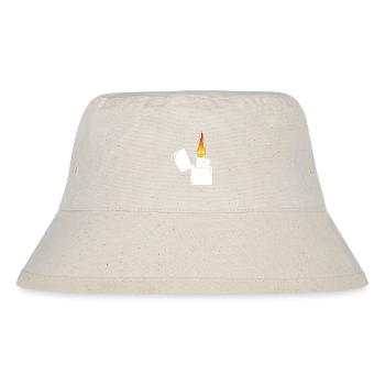 Flammenschädel und weißes Feuerzeug - Stanley/Stella recycelter Bucket Hat - Naturweiß - Vorne