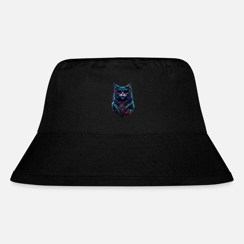 Cyber cool Cat - Stanley/Stella recycelter Bucket Hat - Schwarz