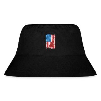 July 4 USA Ukulele - Stanley/Stella Recycled Bucket Hat - black - Front