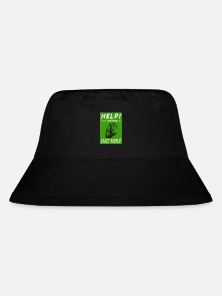HELP! I AM SURROUNDED BY CRAZY PEOPLE! - Stanley/Stella recycelter Bucket Hat - Schwarz