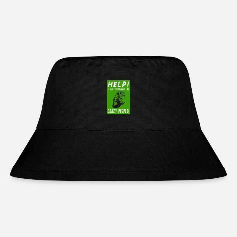 HELP! I AM SURROUNDED BY CRAZY PEOPLE! - Stanley/Stella recycelter Bucket Hat - Schwarz
