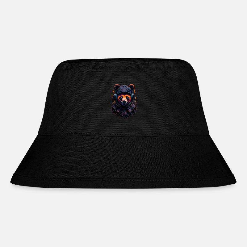 Panda - Stanley/Stella recycelter Bucket Hat - Schwarz