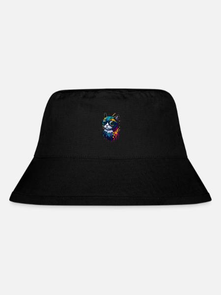 Niedliche Katze - Stanley/Stella recycelter Bucket Hat - Schwarz