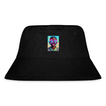 Flashy Afro Man with Glasses - Stanley/Stella Recycled Bucket Hat - black - Front