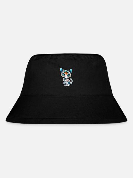 Katze Mexiko - Dia de los Muertos - Stanley/Stella recycelter Bucket Hat - Schwarz