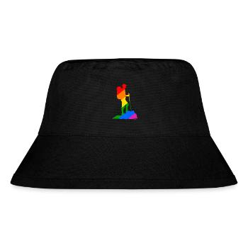 Bunter Wanderer - Wandern - Stanley/Stella recycelter Bucket Hat - Schwarz - Vorne