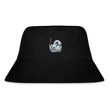 Japanische Kanagawa Welle Vintage Ukiyo-E - Stanley/Stella recycelter Bucket Hat - Schwarz - Vorne