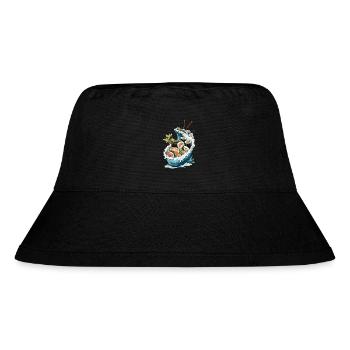 Sushi Bowl Ukiyo-E Japan Retro Aesthetic Design - Stanley/Stella recycelter Bucket Hat - Schwarz - Vorne