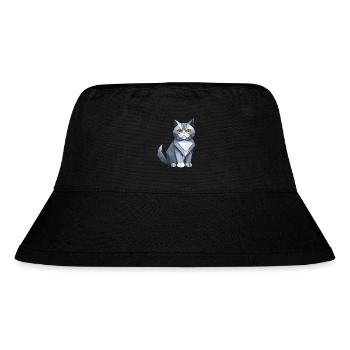 British Shorthair Cat Origami - Stanley/Stella Recycled Bucket Hat - black - Front