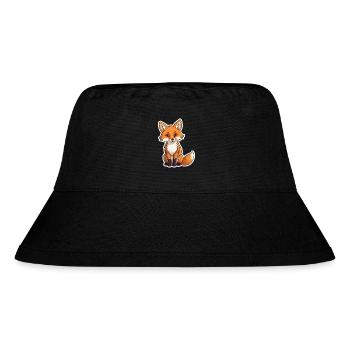 Fuchs Illustration - Stanley/Stella recycelter Bucket Hat - Schwarz - Vorne