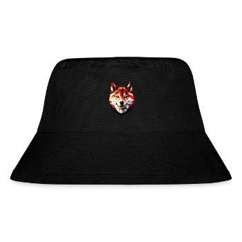 Geometrischer Shiba Inu: Polygonales Kunstporträt - Stanley/Stella recycelter Bucket Hat - Schwarz - Vorne