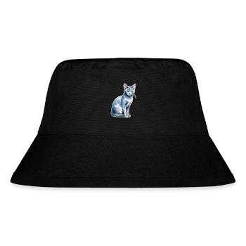 Russian Blue Cat Watercolor - Stanley/Stella Recycled Bucket Hat - black - Front