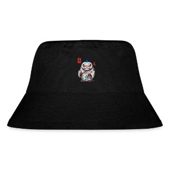 Japanischer Daruma Ästhetik Yokai Vintage - Stanley/Stella recycelter Bucket Hat - Schwarz - Vorne