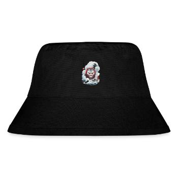 Japanischer Daruma Aesthetic Yokai Streetwear - Stanley/Stella recycelter Bucket Hat - Schwarz - Vorne