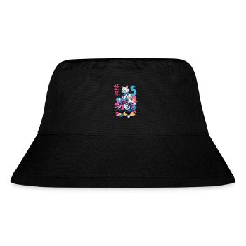 Chat samouraï Vaporwave Esthétique Japon Art - Bob recyclé Stanley/Stella - noir - Devant