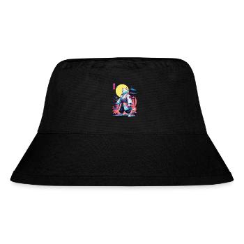 Samurai Cat Vaporwave Aesthetic Design - Stanley/Stella Recycled Bucket Hat - black - Front