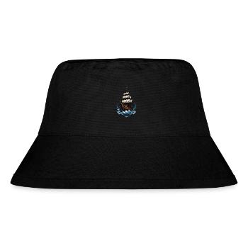 Majestätisches Segelschiff Auf Hoher See - Stanley/Stella recycelter Bucket Hat - Schwarz - Vorne