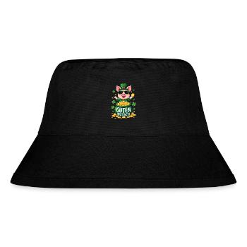 Guten Rutsch Silvester Neujahr Glücksschwein - Stanley/Stella recycelter Bucket Hat - Schwarz - Vorne