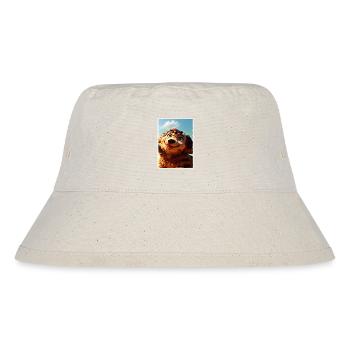 Ein braun-roter Welpe. - Stanley/Stella recycelter Bucket Hat - Naturweiß - Vorne