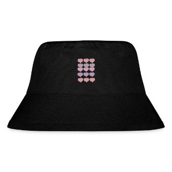 Heart Pendant Pattern - Stanley/Stella Recycled Bucket Hat - black - Front