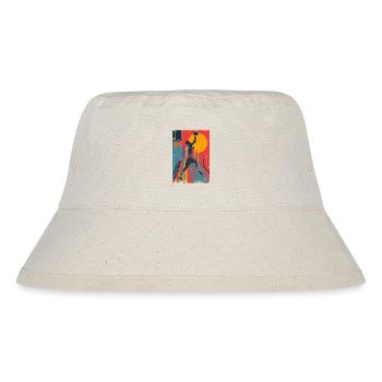 Vintage Basketball Dunk vor gelber Sonne. - Stanley/Stella recycelter Bucket Hat - Naturweiß - Vorne