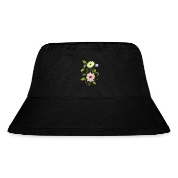 Blumen - Stanley/Stella recycelter Bucket Hat - Schwarz - Vorne