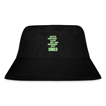 1963 - Stanley/Stella recycelter Bucket Hat - Schwarz - Vorne