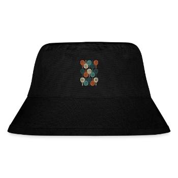 Vintage Padel | Retro Rackets Design - Stanley/Stella recycelter Bucket Hat - Schwarz - Vorne