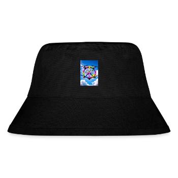 Friedensstifter Regenbogen-LED-Ring - Stanley/Stella recycelter Bucket Hat - Schwarz - Vorne