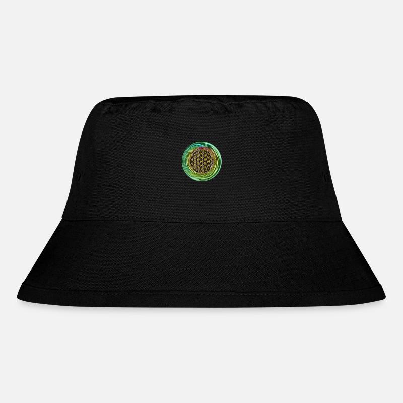 Blume des Lebens - Ring 1 - Stanley/Stella recycelter Bucket Hat - Schwarz