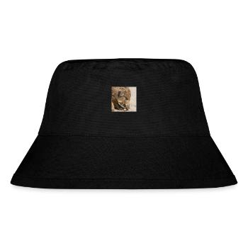 Frischling Wildschwein (Sus scrofa) im Wald - Stanley/Stella recycelter Bucket Hat - Schwarz - Vorne