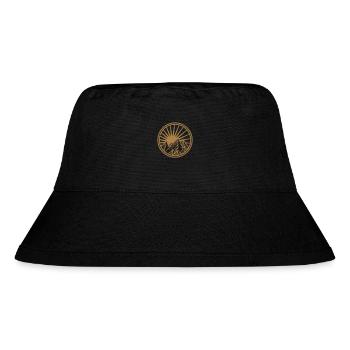 gold mountains circle round logo sun high mountain - Stanley/Stella Recycled Bucket Hat - black - Front