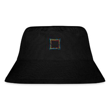 bunt viele linien rahmen quadrat umrandung viereck - Stanley/Stella recycelter Bucket Hat - Schwarz - Vorne