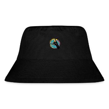Saxofon auf Farbklecksen - Stanley/Stella recycelter Bucket Hat - Schwarz - Vorne