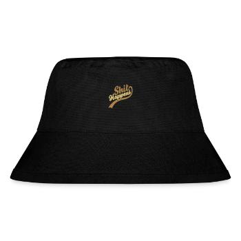 Schriftzug Shit happens Zitat - Stanley/Stella recycelter Bucket Hat - Schwarz - Vorne