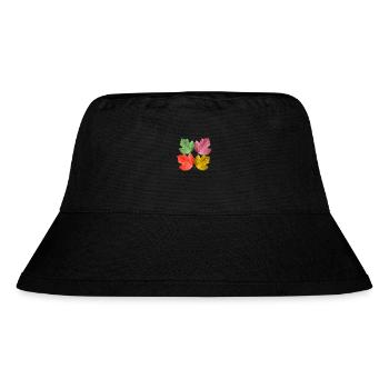 bunte Blätter im Herbst von einem Baum Blatt Laub - Stanley/Stella recycelter Bucket Hat - Schwarz - Vorne