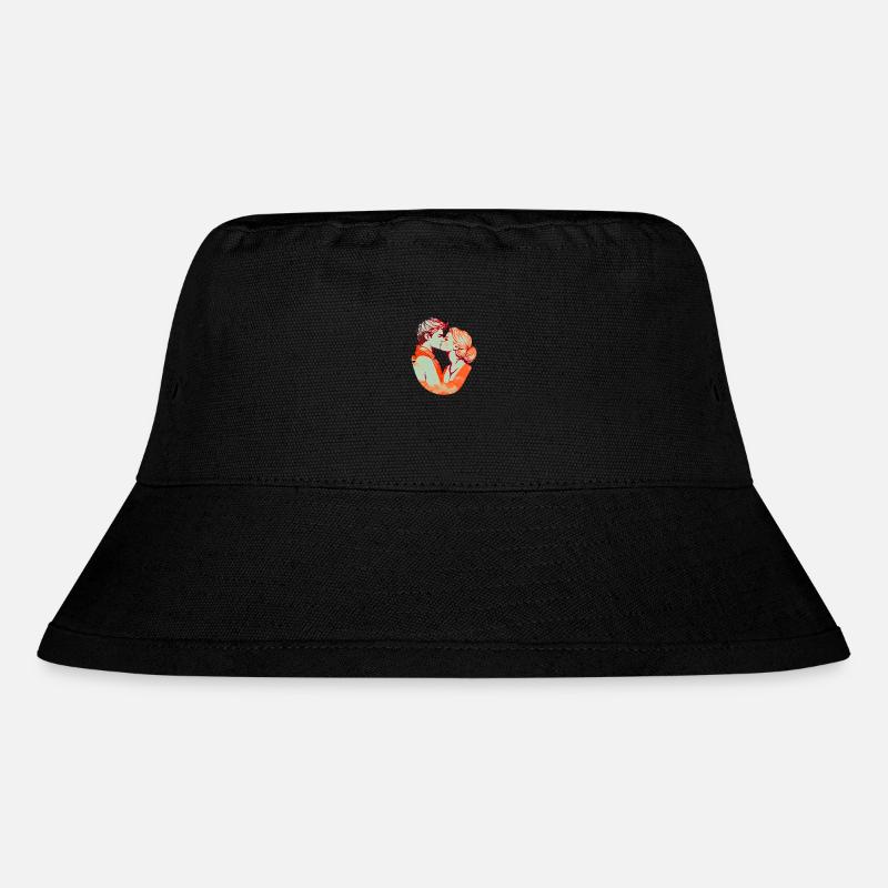 Süßes Pärchen küssen sich in Farbe - Stanley/Stella recycelter Bucket Hat - Schwarz