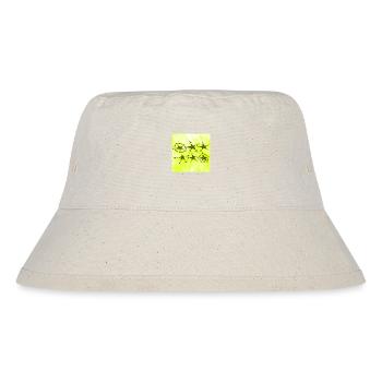 6 STERNE LÄCHELN GELB - Stanley/Stella recycelter Bucket Hat - Naturweiß - Vorne