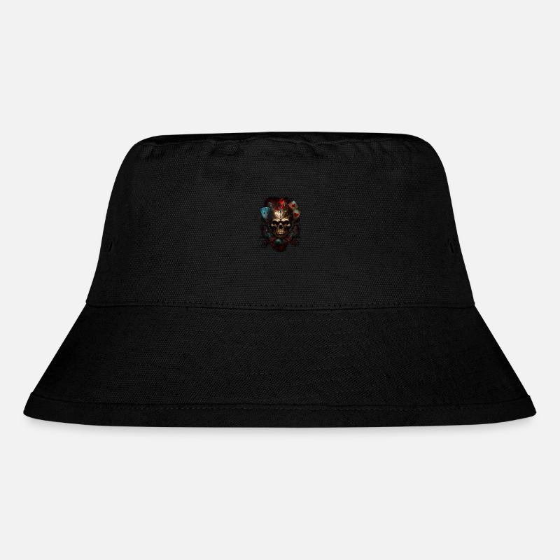 Splash multicolor skull. poker face - Stanley/Stella Recycled Bucket Hat - black
