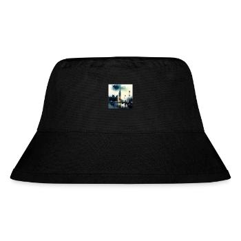 London Landschaft Big Ben Aquarell - Stanley/Stella recycelter Bucket Hat - Schwarz - Vorne