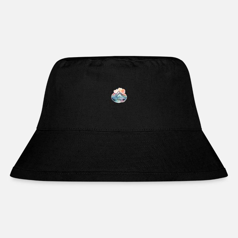 Mountain Landscape with Full Moon 2 - Stanley/Stella recycelter Bucket Hat - Schwarz