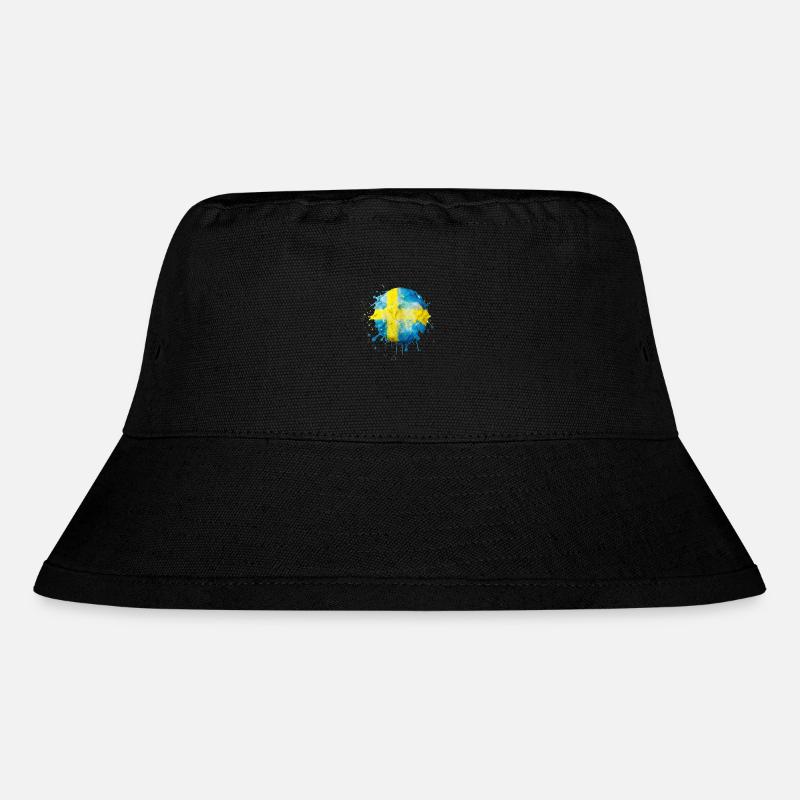 Schweden Fahne als Farbtropfen - Stanley/Stella recycelter Bucket Hat - Schwarz
