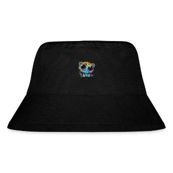Leopard googly eyes comic style - Stanley/Stella Recycled Bucket Hat - black - Front